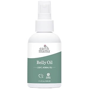 Earth Mama Belly Oil for Dry Skin | Calendula Skin Care Moisturizer Oil to Encourage Natural Elasticity and Help Prevent Stretch Marks During Pregnancy and Postpartum, 8-Fluid Ounce