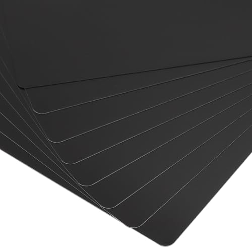 CHUENKUK 200 Stück Aluminium Visitenkarten, 86 x 54 x 0,21mm Schwarz Metall Visitenkarten Rohlinge, Metall Karten für Business, Marketing, Networking