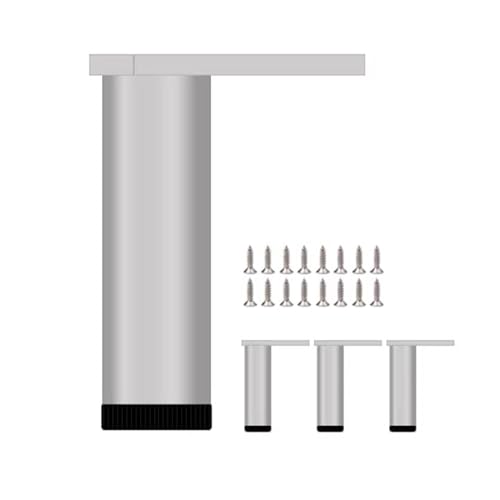 ZHTUNFGX 4本セット 調節可能な家具脚 テーブル脚 ソファーの脚 アルミニウム合金製 キャビネット足 継ぎ脚 家具パーツ Diy 置き換え足サポート脚 ベッド チェア コーヒーテーブルテレビスタンド脚、ネジ付き (シルバー,35cm) [並行輸入品