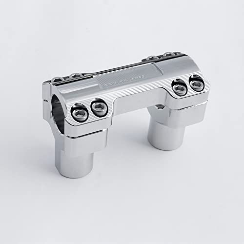 Powerjames 1 1/4 Inch Chrome Handlebar Risers Kit For Harley Fat Boy Softail Dyna Sportster Road King 1.25" Ape Hanger Beach Handlebar #TOP1