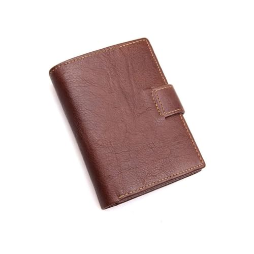 Genuine Leather Bifold Purse Capacity Multi Card Wallet for Men Retro Credit Holder Billfold Coffee Color3
