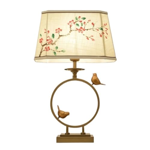 Lampe de table pour chambre à coucher moderne salon bureau tissu peint