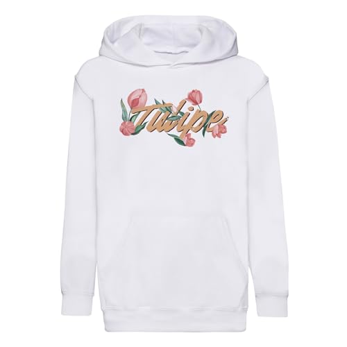Sweat à capuche enfant tulipe minimaliste en coton premium pour le jardin