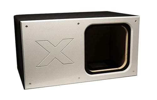 15 inch single vented sub box with white carbon fiber faceplate