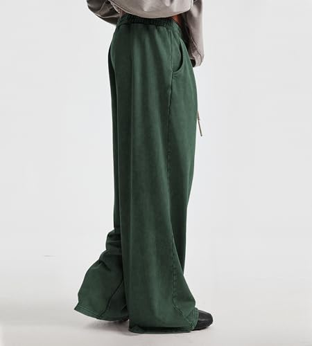 Image of Colorful world Mens Sweatpants Acid Washed Elastic Waist Drawstring Sweat Pants Cotton Baggy Streetwear Pant with Pockets