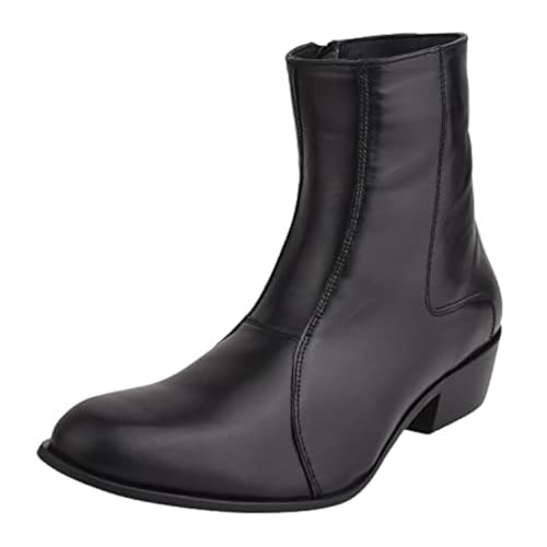 Image of LIBERTYZENO Mens Animal Print & Plain Leather Adults High Ankle Retro Dress Boots for Easter Gift