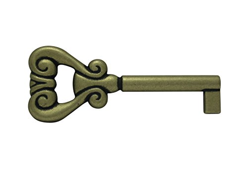 Preisvergleich Produktbild 5 x Möbelschlüssel Schrankschlüssel Möbel Schlüssel Altmessing Messing matt brüniert