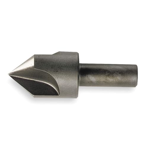KEO 55772 Solid Carbide Single-End Countersink, Uncoated (Bright) Finish, 3 Flutes, 100 Degree Point Angle, Round Shank, 1/4