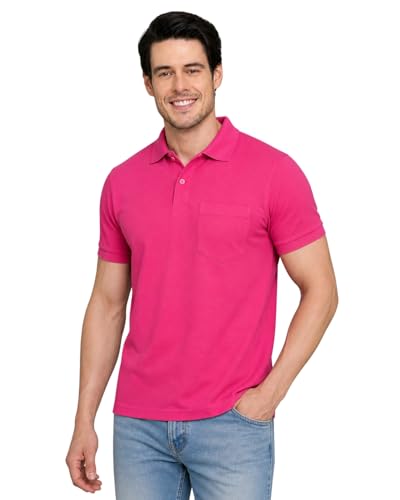 Image of INKKR Men's Polo Neck Half Sleeve Cotton Blend Regular Fit T-Shirt With Pocket