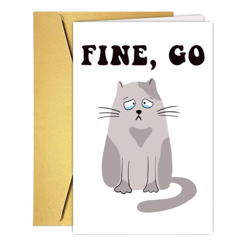 Bhiosng Funny Cat Leaving Goodbye Farewell Card Gift for Coworkers Friend, New Job Retirement Good Luck Goodbay Card, Humor 2026 Graduation Gift for Friend Classmate, Neighbors Moving