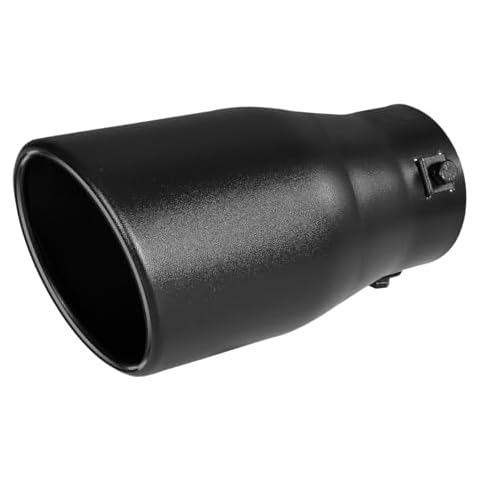 TriTrust Exhaust Tip, 2-2.75 inch inlet adjustable, Fit 2''/2.25''/2.5''/2.75'' Outer diameter Tailpipe, 4''Outlet 7.5''Long Muffler Tip, Black Powder Coated Stainless Steel Tail Tip Cover