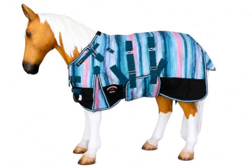 Image of CHALLENGER 1200D Foal Winter Blanket Miniature Pony Donkey Bellyband Turquoise Rustic