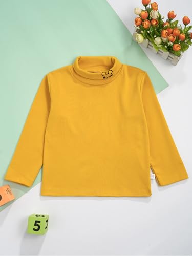 Kids Turtleneck Base Layer Shirts Thermal Top Long John Underwear Shirt Casual Solid Color Undershirts3