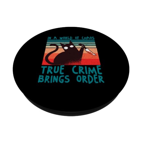Funny Killer Documentaries - Murder Shows & True Crime PopSockets Swappable PopGrip, Black - Image 2