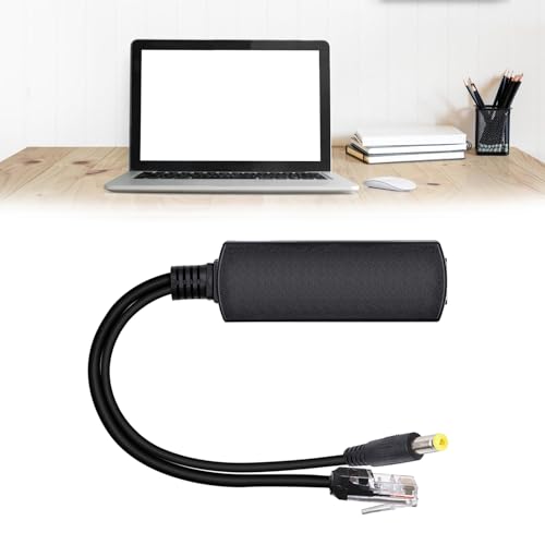 Adaptador inyector y divisor POE para cámaras, cable RJ45 con conector DC 5.5x2.1 mm, alimentación sobre Ethernet miniatura 6