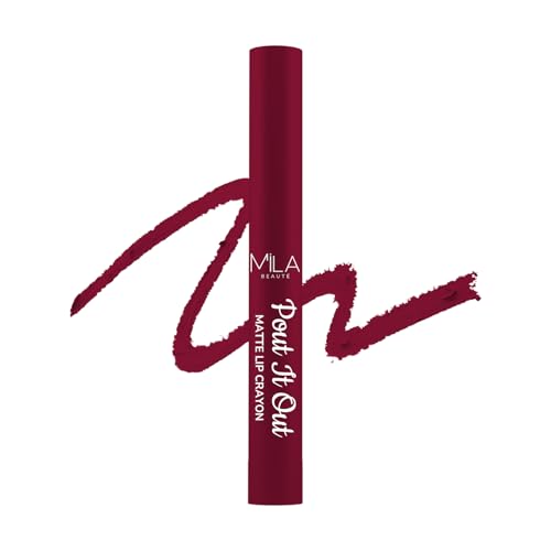Image of Mila Beaute Pout It Out Matte Lip Crayon | Highly Pigmented & Enriched With Jojoba Oil | Soft Matte Finish | Creamy & Light Weight Texture | Smooth Glide Application | Shade - (Jessie 1.25g)