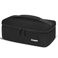 Gloppie Insulated Lunch Bag for School and Work, Thermal Reusable Lunch Box for Kids Boys Girls Men Women, 3.5L Small Cooler Bags Snack Bag Food Containers Portable, Black Honeycomb