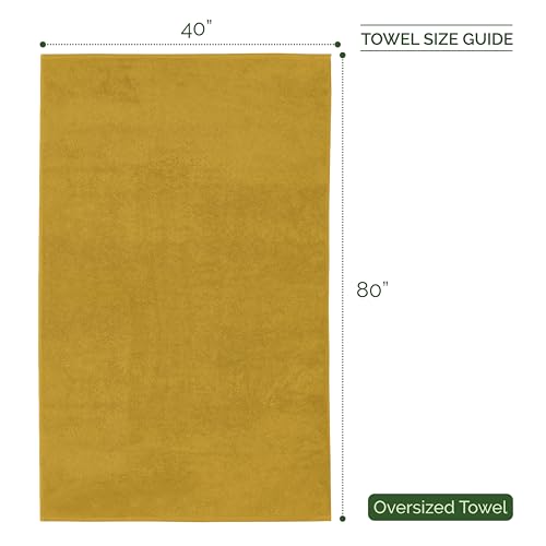 Image of Elegant Comfort Three Line Popcorn Extra Large Luxury Bath Towel - 40 inch x 80 inch inch, Premium Hotel Spa Quality 1 Piece Oversized Bath Sheet 100% Turkish Cotton Super Soft Highly Absorbent, Amber Gold