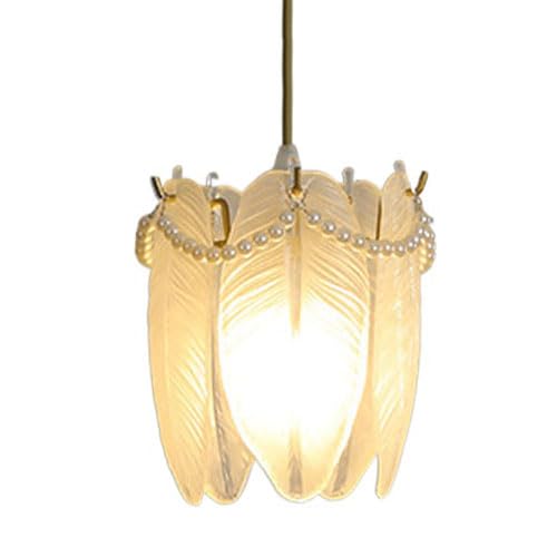 Lampe suspendue E27 abat-jour en verre pour éclairage tamisé sans éblouissement