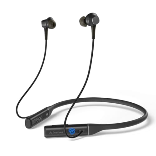 Avantree Loop – Auracast & Bluetooth Écouteurs Intra-Auriculaires Tour de Cou, Audio à Faible Latence, 3 Modes EQ avec Voice Clear, Confortables pour la TV, PC, téléphone et l’écoute Quotidienne