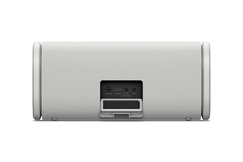 Sony ULT FIELD 5 - Enceinte portable Bluetooth puissante, batterie 25 heures, 2 modes ULT POWER SOUND, IP67, étanche à l'eau et à la poussière, éclairage à 360°, bandoulière amovible, compacte - Blanc