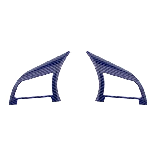 Moldura decorativa de volante compatible con Nissan Xtrail, Rogue y Juke | Fibra carbono azul