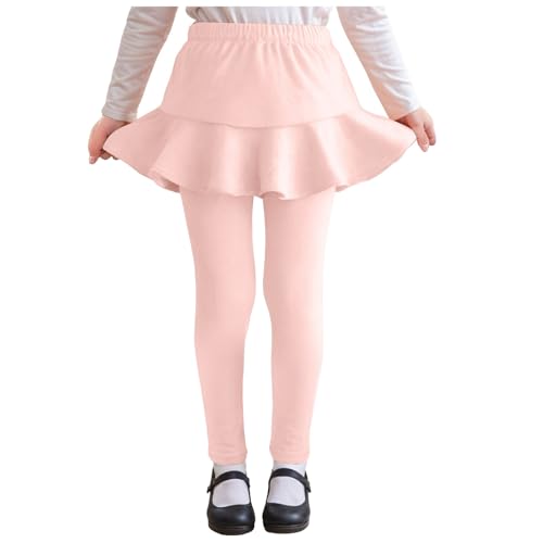 Girls Fleece Lined Leggings with Skirts Kids School Tutu Winter Warm Athletic Stretchy Thick Thermal Tights Pants