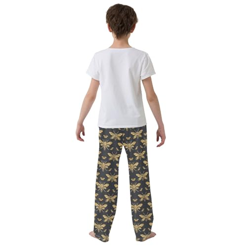Pajama Pants Golden Insects Bees PJ Bottoms Sleepwear Lounge Sleep Pant with Pockets3