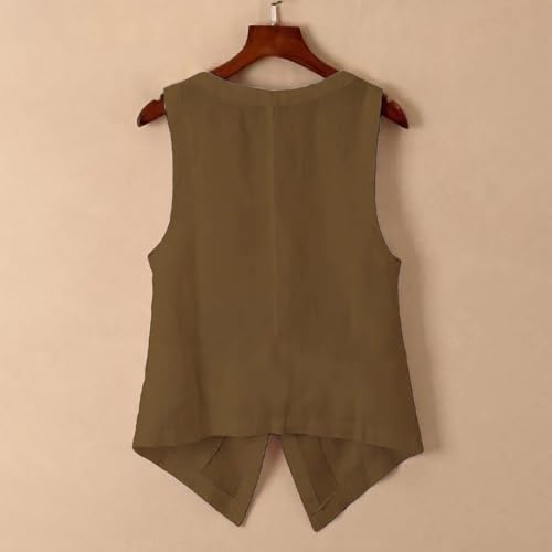 Womens Linen Vest Tops Sleeveless Spring Summer Vest Coat Top Sleep Top2