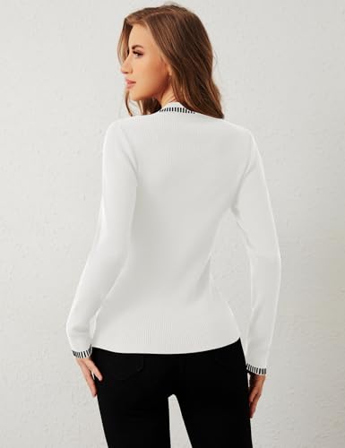 Image of Rapbin Women's V Neck Long Sleeve Ribbed Knit Pullover Sweater Slim Fitted Casual Basic Tee Tops