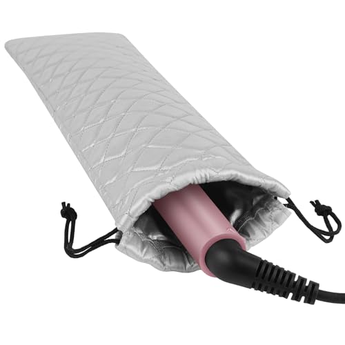 AMIJEAL Heat Resistant Hair Tools Organizer Bag Portable Travel Drawstring Storage Cover Pouch for Hair Straightening Irons, Curling Irons, Flat Irons and Hot Styling Tools(16