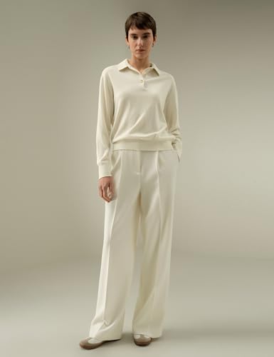 LilySilk 100% Baby Cashmere Sweater Polo Shirt for Women Long-Sleeve Casual Business Pullover Fall3