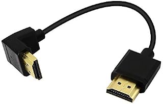 PNGKNYOCN 15CM HDMI Male to Male Short Cable, 90 Degree Upward Angle High Speed HDMI 2.0 Adapter Connector Cable Support 4k@60HZ, for Raspberry Pi, Tablet, Camera Etc (black up)