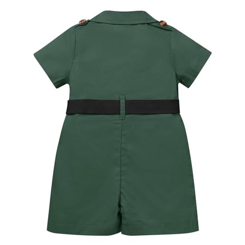 Infant Baby Girl Boy Safari Outfits One Piece Wild Animal First Birthday Jumpsuit with Hat Toddler Zookeeper Clothes2