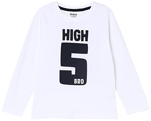 Image of Max Boy Typographic Printed Crew Neck Regular Fit T-Shirt