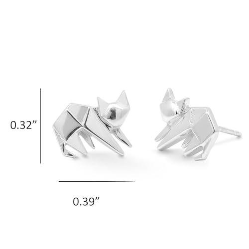 Boma Jewelry Sterling Silver Origami Scardey Cat Stud Earrings4