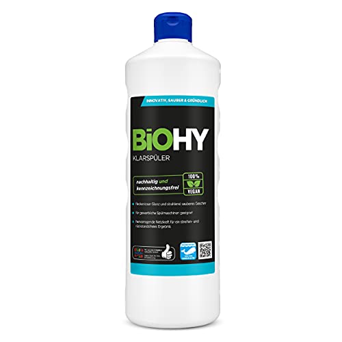 BiOHY Brillantante (Bottiglia da 1l) | Adatto a tutte le lavastoviglie (commerciali), per una brillantezza imbattibile...
