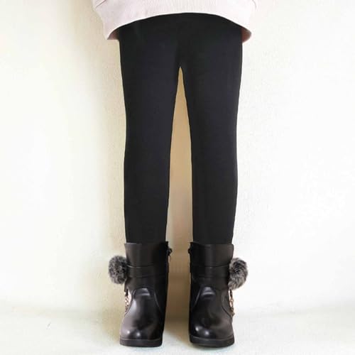 Girls Fleece Lined Pants Winter Warm Leggings Stretch Thick Thermal Tights School Uniform Pants 2-11 Years3