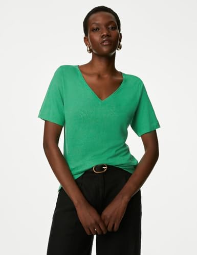 Image of Marks & Spencer Women's Polyester Regular Fit Short Sleeve Top