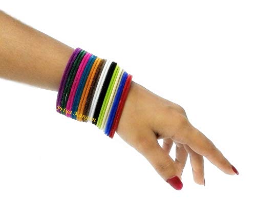 Stylish Velvet Metal Bangle Set for Various Occasions