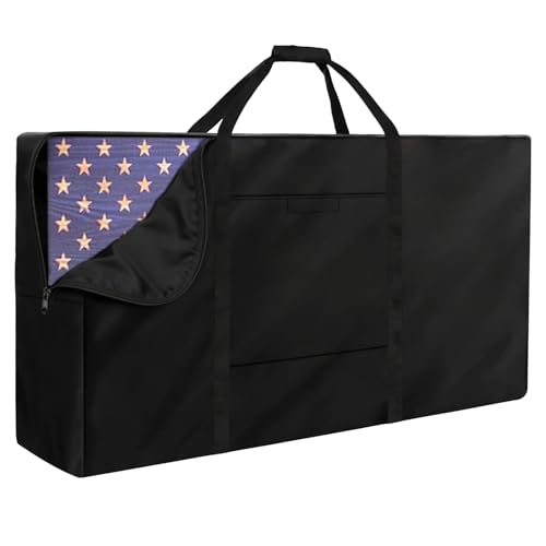 Rilime Cornhole Carrying Case,4' X 2' Cornhole Bag Carrying Cases,Weatherproof Cornholes Board Carrying Case - Includes 2 Pockets & Padded Shoulder Strap(Regulation Size)