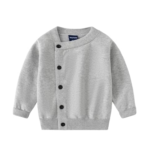 Toddler Baby Boys Long Sleeves Cardigan Thin Sweater Button Solid Infant Little Kids Comfort Children's Sweater Tops - Main Image