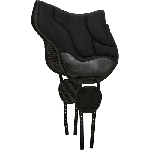 RL24 - Bareback Sattelpad von Horse Guard – Pferde Reitpad mit abnehmbarem Griff – Schutz für Gurtstrippen & anatomische Form – Pad zum Reiten – Schwarz – Warmblut