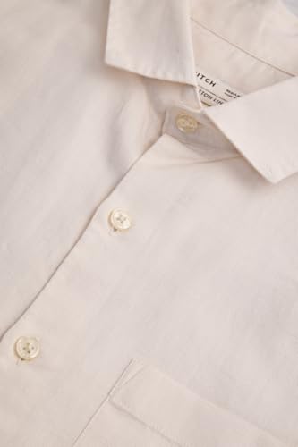 Image of SNITCH Men Casual Shirt | Regular Fit Full Sleeve Spread Collar Solid Pattern | Breathable Cotton Linen Blend & Lightweight Fabric for Summer, Vacation & Smart Casual Wear