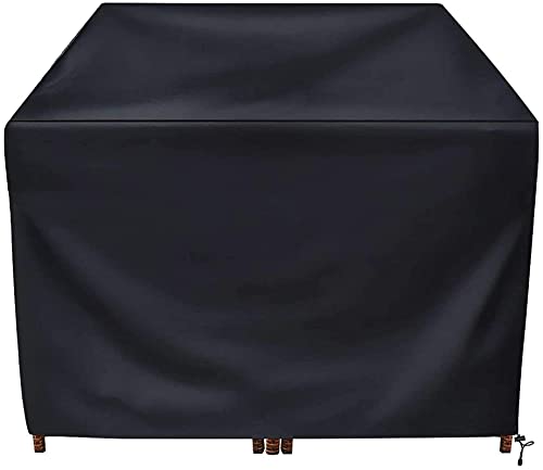 SHSYFBH Housse de Meuble de Patio Housse de Table de Patio Robuste rectangulaire Ensemble de Table et Chaise d'extérieur Housses 90x90x75cm Noir, 90x90x75cm(35.4x35.4x29.5inch)
