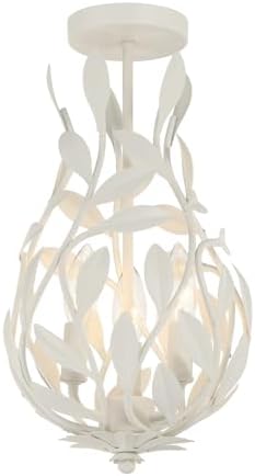 Crystorama Broche 9'' Matte White Semi Flush Mount