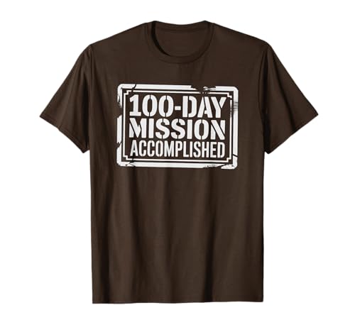 Linda misión Escolar de 100 días cumplida Militar Completo Camiseta