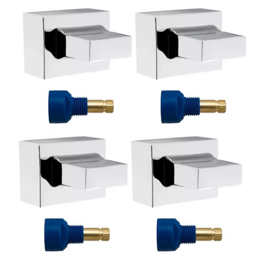 4 Acabamento Registro Quadrado Padrão Fabrimar Cromado Pollo