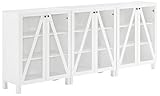 Crosley Furniture Cassai 3-Piece Entertainment Center TV Stand, Media Console, Vinyl Record Storage, White