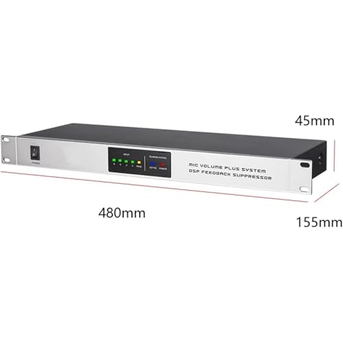 Supresor de retroalimentación profesional con desplazamiento de frecuencia antiultrasonidos, 9 niveles de intensidad de inhibición, supresión automática de ultrasónidos, para escenarios en vivo, estudios de grabación y bares miniatura 5